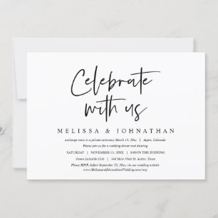 Invitación Celebra con nosotros, cena de escapada de boda