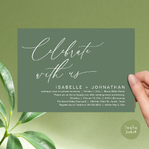 Invitación Celebra con nosotros, cena de fiesta de boda román