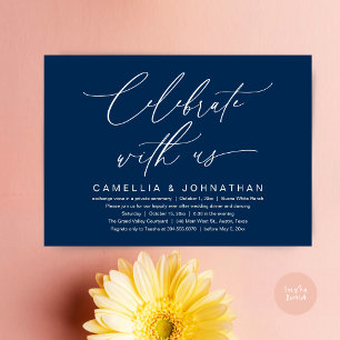 Invitación Celebra con nosotros, cena de fiesta de boda román