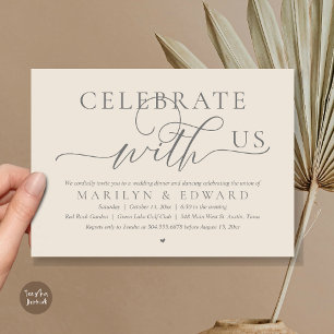 Invitación Celebra con nosotros, Cena de fuga de la boda