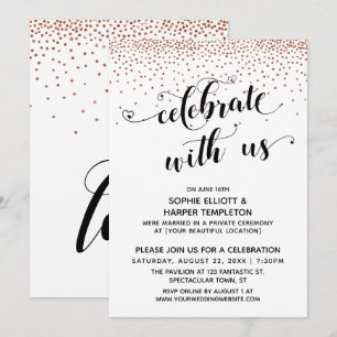 Invitación Celebra con Nosotros Corazones Letra Confeti de Co