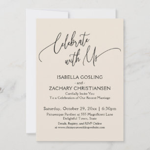 Invitación Celebra con Nosotros Crema de Letra Hermosa