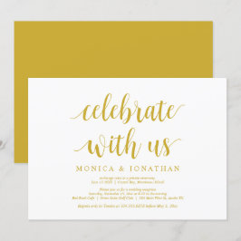 Invitación Celebra con nosotros, Dorado, Huida de Novios