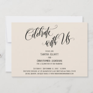 Invitación Celebra con Nosotros Elaborada Crema con Escritura