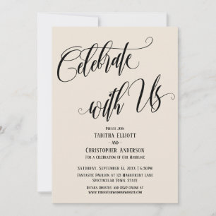 Invitación Celebra con Nosotros Elaborado Crema de Escritura