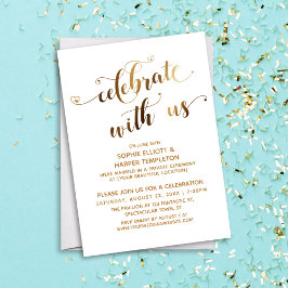 Invitación Celebra con Nosotros en Oro Celebración Post-Boda