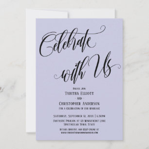 Invitación Celebra Con Nosotros Escritura Elaborada Lavanda