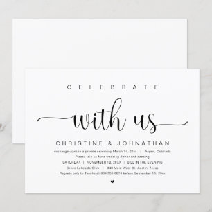 Invitación Celebra con nosotros, Fiesta de Boda Fugaz
