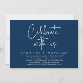 Invitación Celebra con nosotros, Fiesta de Boda Fugaz, Azul M