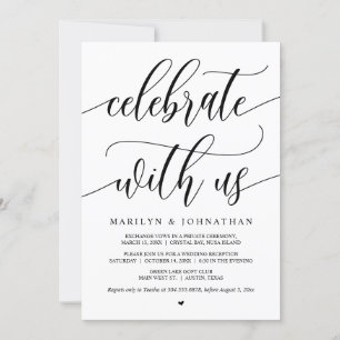 Invitación Celebra con nosotros, Fiesta de Boda Fugaz Negra