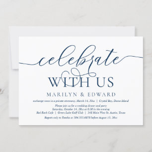 Invitación Celebra con nosotros, Fiesta de Boda Intima
