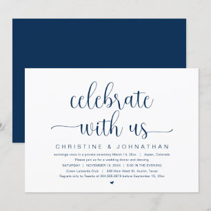 Invitación Celebra con nosotros, Fiesta de Boda Intima