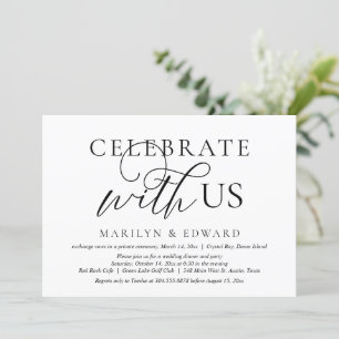 Invitación Celebra con nosotros, Fiesta de Boda Intima