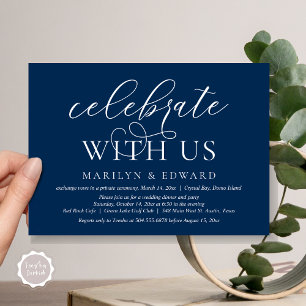 Invitación Celebra con nosotros, Fiesta de Boda Intima