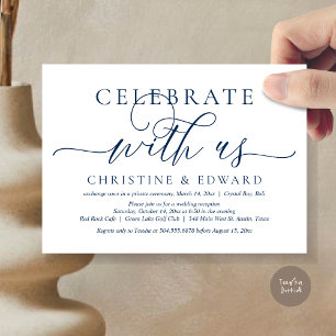 Invitación Celebra con nosotros, Fiesta de Boda Intima