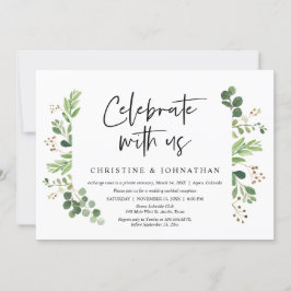 Invitación Celebra con nosotros, Fiesta de Boda Intima