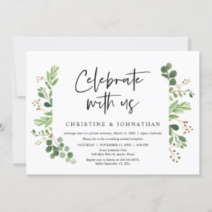 Invitación Celebra con nosotros, Fiesta de Boda Intima