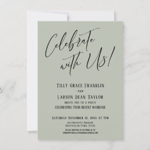 Invitación ¡Celebra con Nosotros! Fiesta de Boda Modern Sage