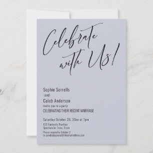 Invitación ¡Celebra con Nosotros! Fiesta de Boda Moderna Polv