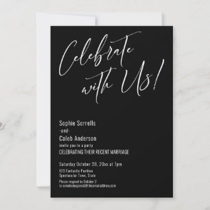 Invitación ¡Celebra con Nosotros! Fiesta de Boda Moderna y El