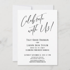 Invitación ¡Celebra con Nosotros! Fiesta de Boda Moderna y El