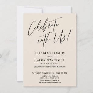 Invitación ¡Celebra con Nosotros! Fiesta de Boda Moderna y El