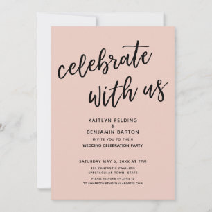 Invitación Celebra con Nosotros Fiesta de Boda Rosa Claro Cas