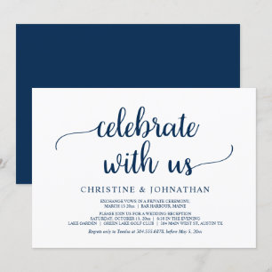 Invitación Celebra con nosotros, fiesta de boda rústica y fug