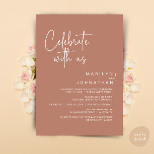 Invitación Celebra con nosotros, Fiesta de Cena de Elopement 