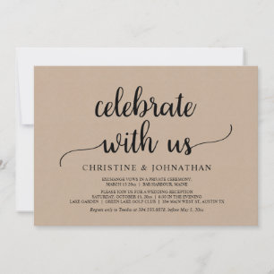 Invitación Celebra con nosotros, Fiesta de Elopement, Boda ru