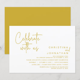 Invitación Celebra con nosotros, fiesta de elopement después 