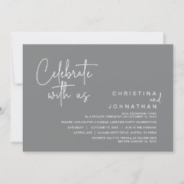 Invitación Celebra con nosotros, fiesta de elopement después 