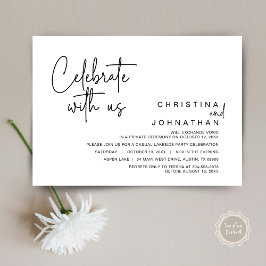 Invitación Celebra con nosotros, fiesta de elopement después 