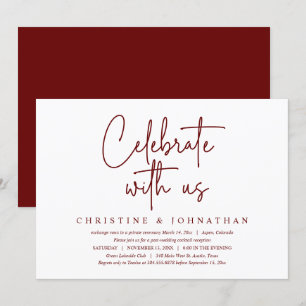 Invitación Celebra con nosotros, Fiesta de Elopement Post Bod