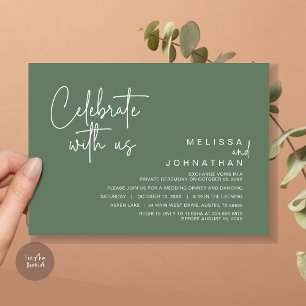 Invitación Celebra con nosotros, Fiesta de Elopement Post Bod
