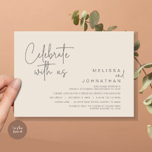 Invitación Celebra con nosotros, Fiesta de Elopement Post Bod