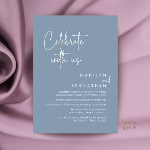 Invitación Celebra con nosotros, fiesta de recepción de boda