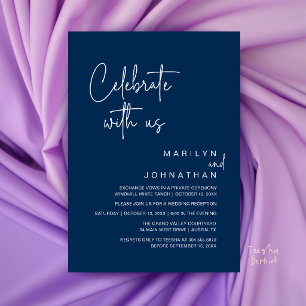 Invitación Celebra con nosotros, fiesta de recepción de boda