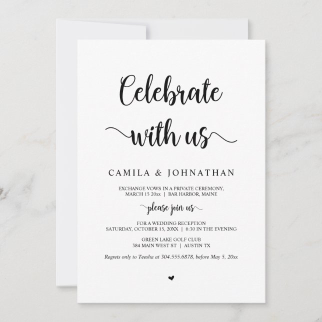 Invitación Celebra con nosotros, Fuente negra, Huida de boda (Anverso)