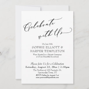 Invitación Celebra con Nosotros Hermosa, Sencilla Recepción Ú