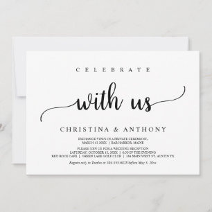 Invitación Celebra con nosotros, Huida de boda rústica