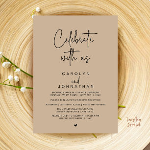 Invitación Celebra con nosotros, Huida de Boda Tan Brown