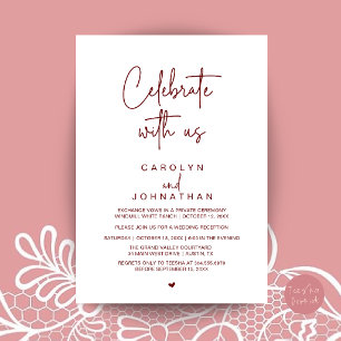 Invitación Celebra con nosotros, Huida de Boda Vino de Burdeo