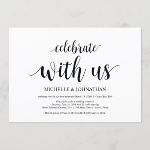 Invitación Celebra con nosotros, invita el Boda Elopement