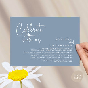 Invitación Celebra con nosotros, la cena de Elopement Boda mo