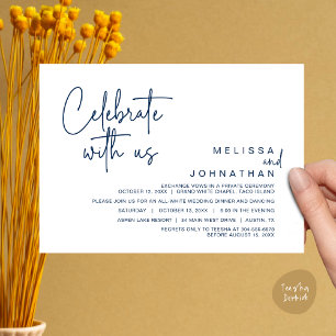 Invitación Celebra con nosotros, la cena de Elopement Boda mo