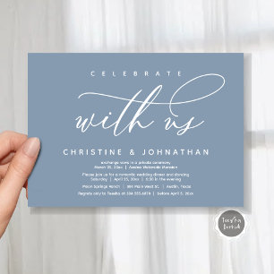 Invitación Celebra con nosotros, la cena de Elopement Boda mo