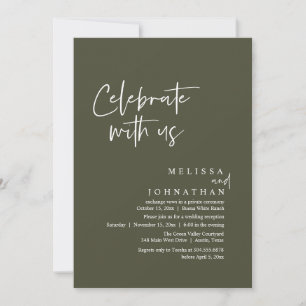 Invitación Celebra con nosotros, la recepción de la boda mode