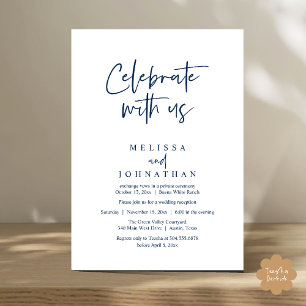 Invitación Celebra con nosotros, la recepción de la boda mode