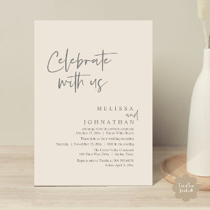 Invitación Celebra con nosotros, la recepción de la boda mode